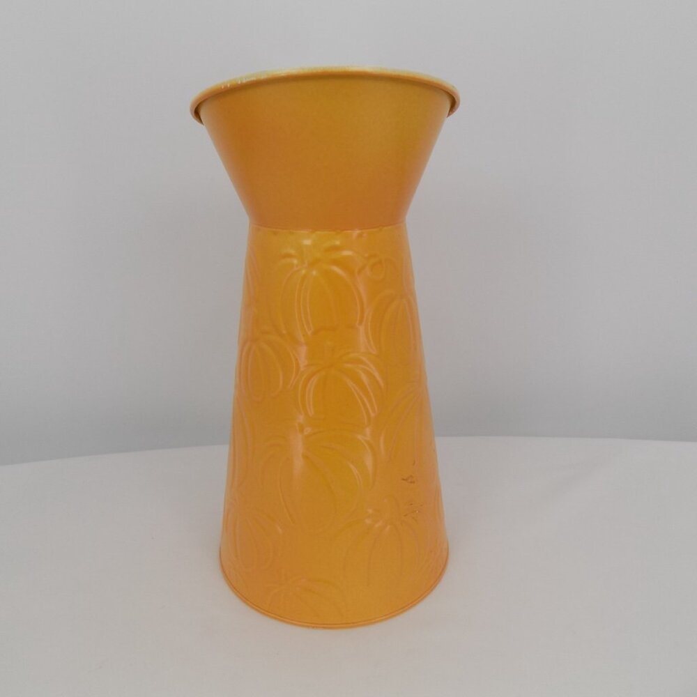 Ashland Heirloom Harvest Fall Galvanized Yellow Embossed Pumpkin Pitcher New - Picture 4 of 9